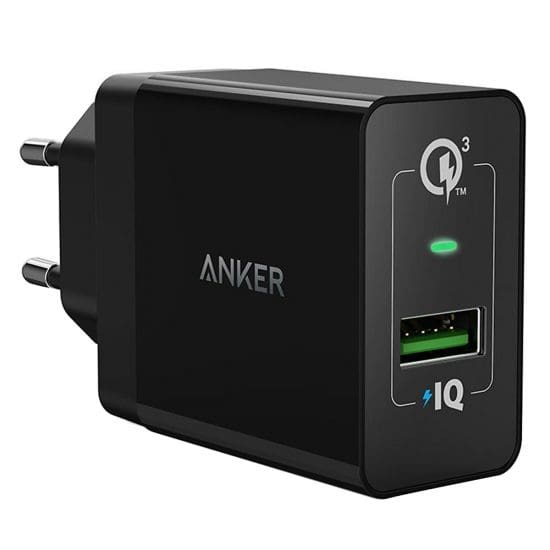 Adapter Sạc 1 Cổng Anker PowerPort+ 18W Tích Hợp PowerIQ Hỗ Trợ Sạc Nhanh QC 3.0 - A2013